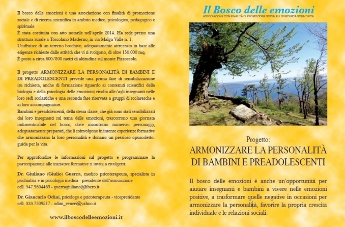 ARMONIZZARE LA PERSONALITA' DI BAMBINI E PREADOLESCENTI - IL BOSCO DELLE EMOZIONI 