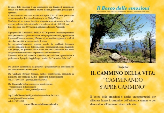 IL CAMMINO DELLA VITA "CAMMINANDO S'APRE CAMMINO" - IL BOSCO DELLE EMOZIONI 